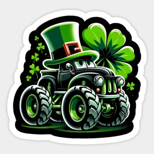 Kids St Patrick Day Monster Truck Saint Pattys Irish Toddler Boys Sticker